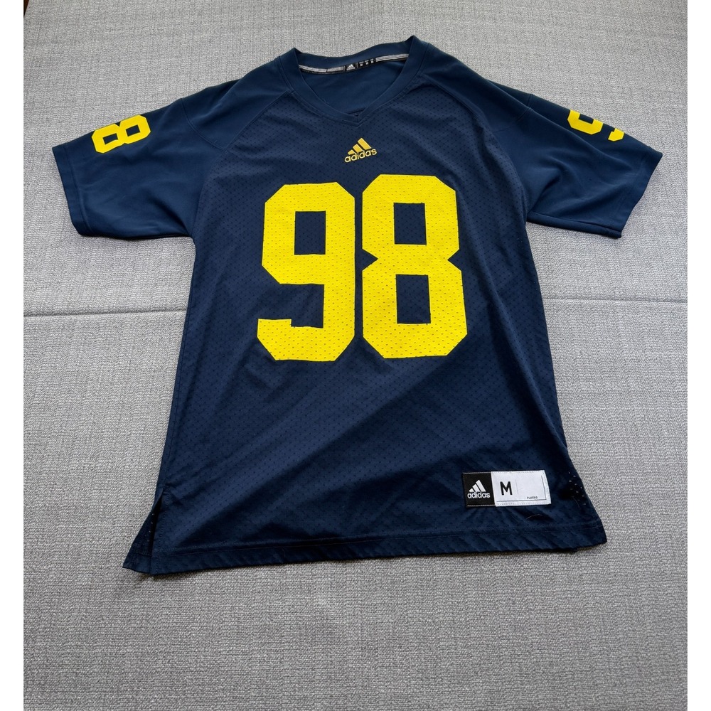 Michigan Wolverines Jersey Mens Medium Blue #98 Denard Robinson Adidas Football